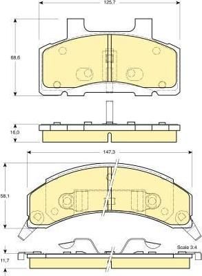 Girling 6140054 комплект тормозных колодок, дисковый тормоз на BUICK CENTURY универсал (4_35)