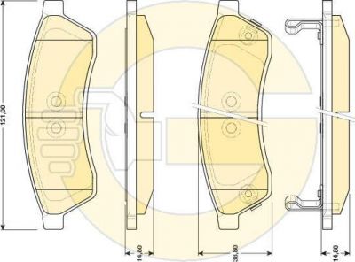 GIRLING Колодки тормозные CHEVROLET EPICA 06- задние (96475028, 6141729)