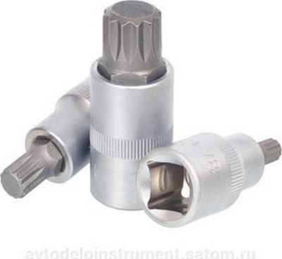 головка со вставкой SPLINE M16 с отверстием (1/2,L=55mm) АвтоDело (39516)