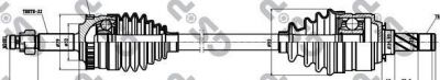 GSP 244026 Привод в сборе OPEL CORSA/COMBO 1.3-1.7D 00- прав. (ABS) (374468)