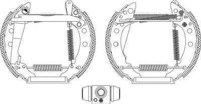 Hella 8DB 355 004-001 комплект тормозных колодок на VW POLO купе (86C, 80)