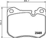 Hella 8DB 355 007-681 комплект тормозных колодок, дисковый тормоз на PORSCHE 928
