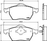 Hella 8DB 355 008-001 комплект тормозных колодок, дисковый тормоз на VW SHARAN (7M8, 7M9, 7M6)