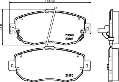 Hella 8DB 355 010-151 комплект тормозных колодок, дисковый тормоз на LEXUS IS I (JCE1_, GXE1_)