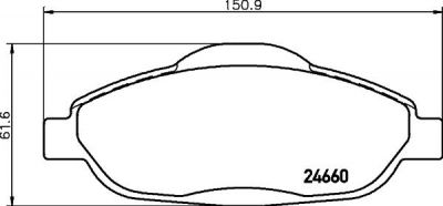 HELLA Колодки тормозные PEUGEOT 308 07-/3008 09- передние (425426, 8DB 355 013-911)