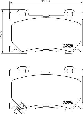 Hella 8DB 355 015-411 комплект тормозных колодок, дисковый тормоз на INFINITI Q60 купе