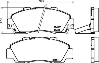 HELLA КОМПЛЕКТ ТОРМОЗНЫХ КОЛОДОК, ДИСКОВЫЙ ТОРМОЗ (8DB 355 016-441)