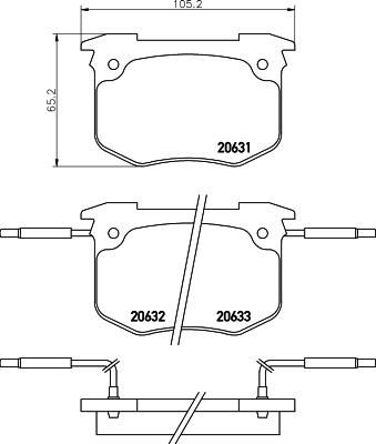 Hella 8DB 355 018-901 комплект тормозных колодок, дисковый тормоз на PEUGEOT 505 Break (551D)