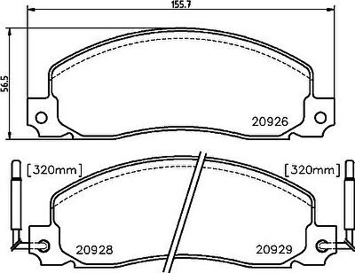 Hella 8DB 355 018-981 комплект тормозных колодок, дисковый тормоз на RENAULT TRAFIC фургон (TXX)