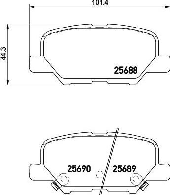 Hella 8DB 355 020-291 комплект тормозных колодок, дисковый тормоз на MITSUBISHI ASX (GA_W_)