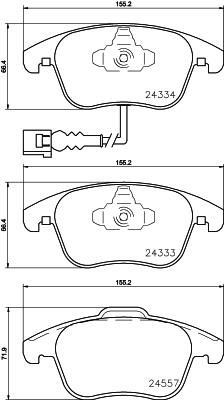 Hella 8DB 355 020-321 комплект тормозных колодок, дисковый тормоз на VW TIGUAN (5N_)