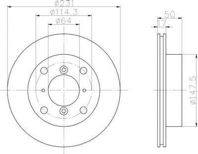 Hella 8DD 355 103-921 тормозной диск на GEO METRO