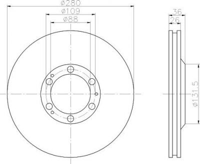 Hella 8DD 355 104-721 тормозной диск на OPEL FRONTERA B (6B_)