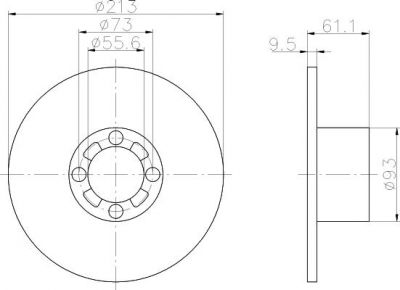 Hella 8DD 355 106-161 тормозной диск на ROVER MINI