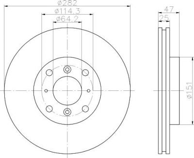 Hella 8DD 355 108-131 тормозной диск на HONDA ACCORD VI (CG, CK)