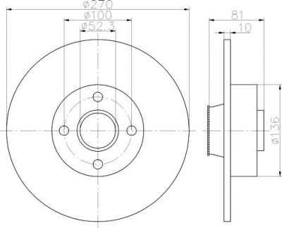 Hella 8DD 355 113-491 тормозной диск на RENAULT MEGANE II универсал (KM0/1_)