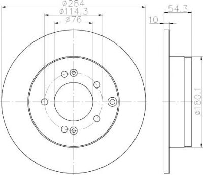 Hella 8DD 355 114-521 тормозной диск на HYUNDAI GRANDEUR (HG)