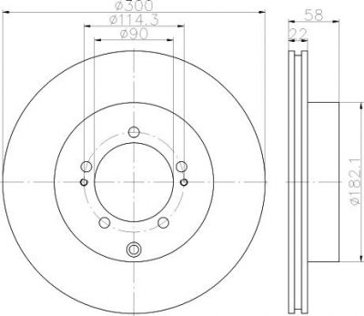 Hella 8DD 355 114-911 тормозной диск на MITSUBISHI LANCER VI (CJ-CP_)