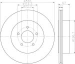 Hella 8DD 355 115-481 тормозной диск на CHRYSLER 300 C Touring (LX)