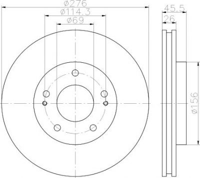 Hella 8DD 355 116-311 тормозной диск на MITSUBISHI LANCER универсал (CS_W)