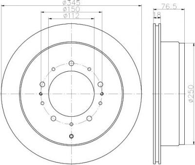 Hella 8DD 355 116-331 тормозной диск на TOYOTA TUNDRA пикап (_K5_)