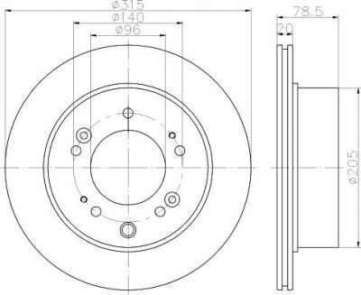 Hella 8DD 355 116-571 тормозной диск на KIA SORENTO I (JC)