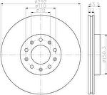 Hella 8DD 355 116-691 тормозной диск на ALFA ROMEO 159 (939)