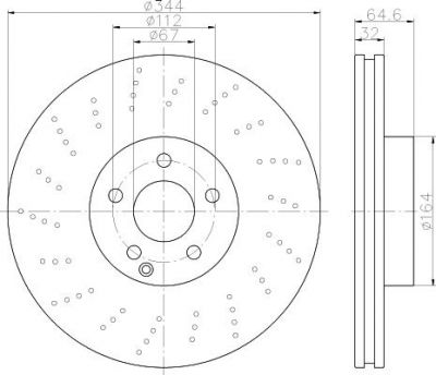 Hella 8DD 355 116-951 тормозной диск на MERCEDES-BENZ SLC (R172)