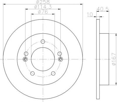 Hella 8DD 355 117-011 тормозной диск на KIA VENGA (YN)