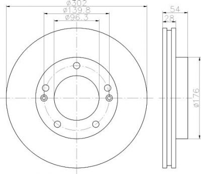 Hella 8DD 355 118-081 тормозной диск на KIA SORENTO I (JC)