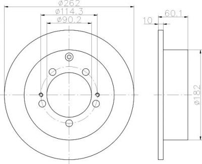 Hella 8DD 355 118-661 тормозной диск на MITSUBISHI LANCER универсал (CS_W)