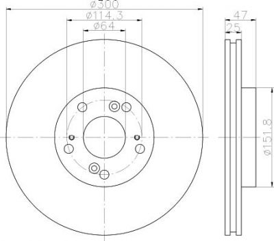 Hella 8DD 355 118-701 тормозной диск на HONDA ACCORD VII Tourer (CM)