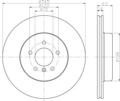 Hella 8DD 355 119-341 тормозной диск на 5 (E60)