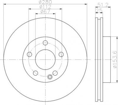 Hella 8DD 355 119-601 тормозной диск на MERCEDES-BENZ B-CLASS (W246, W242)