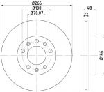 Hella 8DD 355 120-541 тормозной диск на PEUGEOT 308 SW II