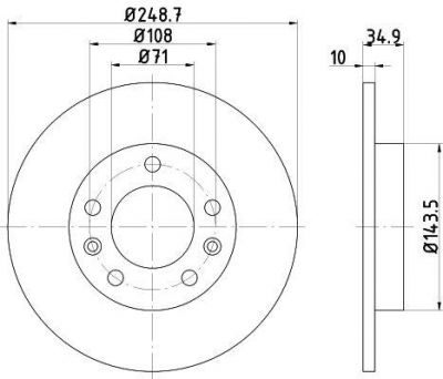 Hella 8DD 355 120-581 тормозной диск на PEUGEOT 308 SW II