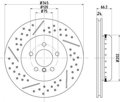 Hella 8DD 355 120-781 тормозной диск на 4 Gran Coupe (F36)