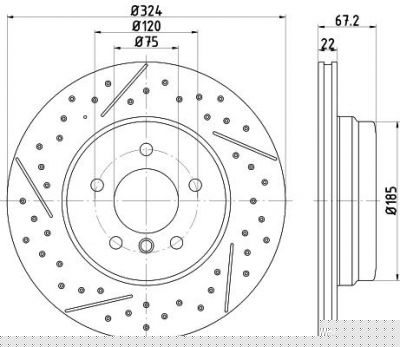 Hella 8DD 355 123-031 тормозной диск на 3 кабрио (E93)