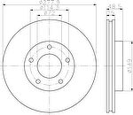 HELLA Диск тормозной MAZDA 3 1.4/1.6 03>/MAZDA 5 15