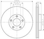 HELLA Диск тормозной MAZDA 3 2.0 03-/MAZDA 5 R16/17/18 05- передний вент. (BP6Y3325XD, 8DD355110-891)