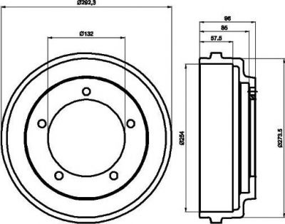 Hella 8DT 355 300-201 тормозной барабан на FORD TRANSIT c бортовой платформой/ходовая часть (E_ _)
