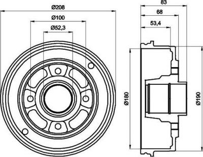 Hella 8DT 355 300-351 тормозной барабан на RENAULT LOGAN I универсал (KS_)