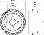 Hella 8DT 355 300-511 тормозной барабан на TOYOTA COROLLA (_E11_)