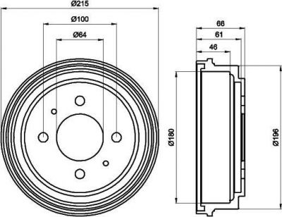 Hella 8DT 355 300-531 тормозной барабан на PROTON PERSONA 400 Наклонная задняя часть (C9_C, C9_S)
