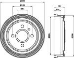 Hella 8DT 355 301-181 тормозной барабан на OPEL ASTRA F Наклонная задняя часть (53_, 54_, 58_, 59_)