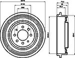 Hella 8DT 355 301-271 тормозной барабан на RENAULT SCЙNIC I (JA0/1_)