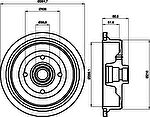 Hella 8DT 355 301-611 тормозной барабан на AUDI 80 (89, 89Q, 8A, B3)