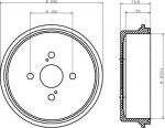 Hella 8DT 355 302-111 тормозной барабан на TOYOTA TERCEL (AL2_)