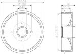 Hella 8DT 355 302-221 тормозной барабан на RENAULT 19 II (B/C53_)