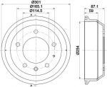 Hella 8DT 355 302-441 тормозной барабан на LAND ROVER DEFENDER Station Wagon (LD)